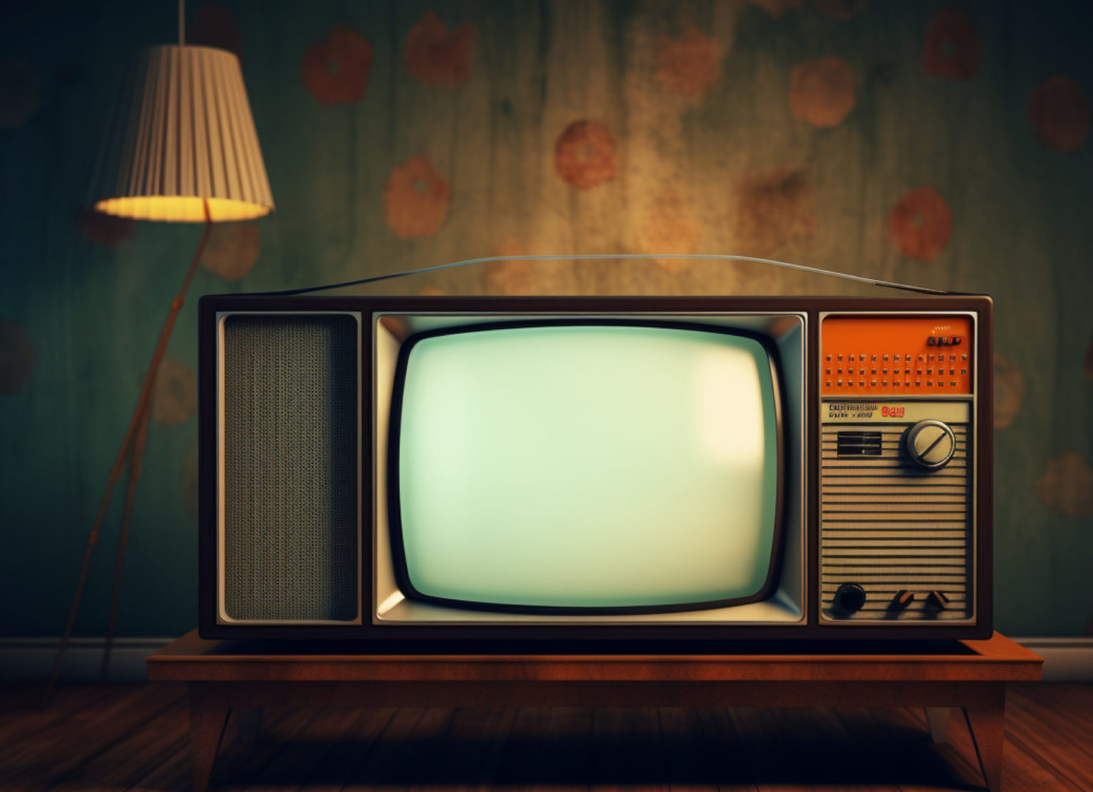 Retro TV placed indoors.